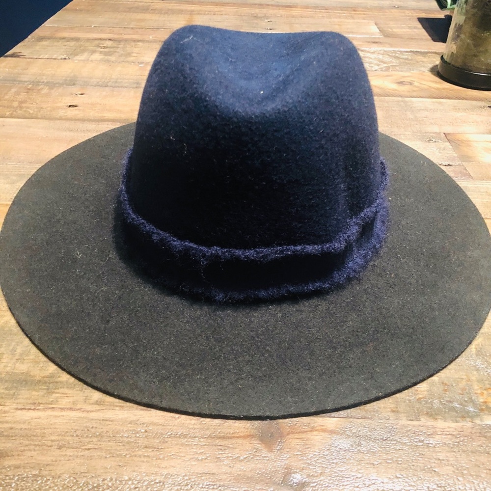Zara Wool Blue and Black Fedora